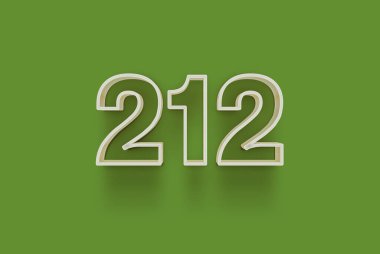  3D numara 212 yeşil arka planda indirimli poster indirimi için özel satış teklifi, afiş reklamları etiketi, afiş etiketi, Noel indirimi, indirim kuponu ve daha fazlası için izole edilmiştir..