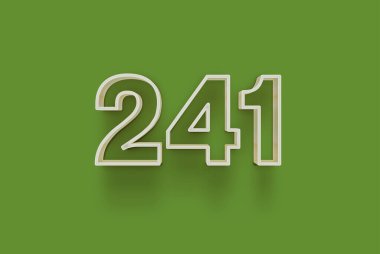  3D numara 241 yeşil arka planda indirimli poster indirimi için özel satış teklifi, afiş reklamları etiketi, afiş etiketi, Noel indirimi, indirim kuponu ve daha fazlası için izole edilmiştir..