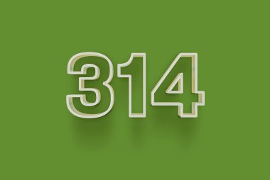  3 boyutlu 314 numara yeşil arka planda indirimli poster indirimi için özel satış teklifi, afiş reklamları etiketi, Noel 'in tadını çıkarın, indirimli Xmas etiketi, kupon ve daha fazlası için izole edilmiştir..