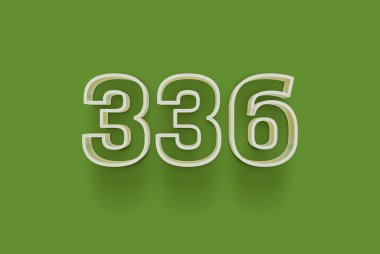  336 numara yeşil arka planda indirimli poster indirimi için özel satış teklifi, afiş reklamları etiketi, afiş etiketi, Noel indirimi, indirim kuponu ve daha fazlası için izole edilmiştir..