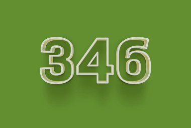  346 numara yeşil arka planda indirimli poster indirimi için özel satış teklifi, afiş reklamları etiketi, Noel 'in tadını çıkarın, indirimli Xmas etiketi, kupon ve daha fazlası için izole edilmiştir..