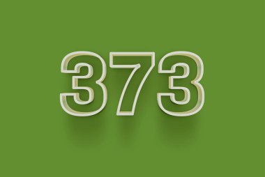  373 numara yeşil arka planda. Benzersiz indirimli poster indirimi için özel satış teklifi, afiş reklamları etiketi, afiş etiketi, Noel indirimi, indirim kuponu ve daha fazlası için..