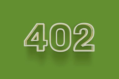  3D numara 402, yeşil arka planda indirimli poster indirimi için özel satış teklifi, afiş reklamları etiketi, afiş etiketi, Noel indirimi, indirim kuponu ve daha fazlası için izole edilmiştir..