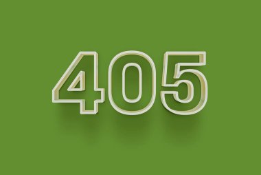  3D numara 405 yeşil arka planda indirimli poster indirimi için özel satış teklifi, afiş reklamları etiketi, afiş etiketi, Noel indirimi, indirim kuponu ve daha fazlası için izole edilmiştir..
