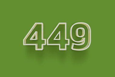  3B 449 numara yeşil arka planda indirimli poster indirimi için özel satış teklifi, afiş reklamları etiketi, afiş etiketi, Noel indirimi, indirim kuponu ve daha fazlası için izole edilmiştir..