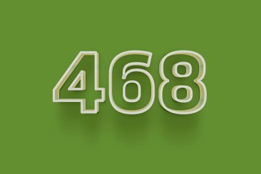  3D 468 numara yeşil arka planda indirimli poster indirimi için özel satış teklifi, afiş reklamları etiketi, afiş etiketi, Noel indirimi, indirim kuponu ve daha fazlası için izole edilmiştir..