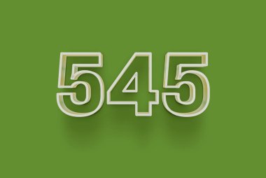  3D 545 numara yeşil arka planda indirimli poster indirimi için özel satış teklifi, afiş reklamları etiketi, afiş etiketi, Noel indirimi, indirim kuponu ve daha fazlası için izole edilmiştir..