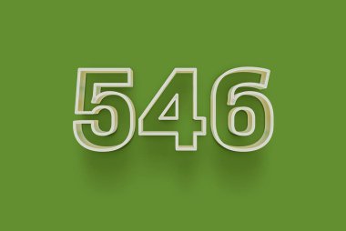  3D numara 546 yeşil arka planda indirimli poster indirimi için özel satış teklifi, afiş reklamları etiketi, afiş etiketi, Noel indirimi, indirim kuponu ve daha fazlası için izole edilmiştir..