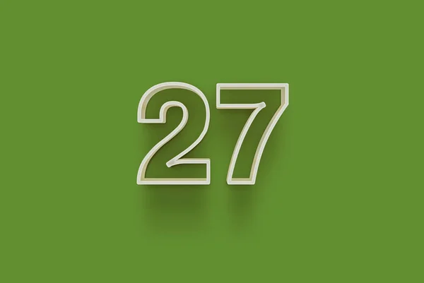 3D番号27は あなたのユニークな販売ポスタープロモーション割引特別販売ショッピングオファー バナー広告ラベルのための緑の背景に隔離されている クリスマスをお楽しみくださいタグ クーポンなど — ストック写真