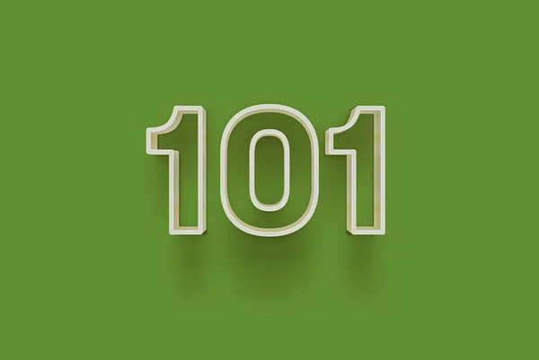 Nummer 101 Isolerad Grön Bakgrund För Din Unika Försäljning Affisch — Stockfoto