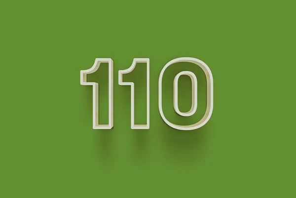 Numer 110 Jest Odizolowany Zielonym Tle Dla Unikalnej Sprzedaży Plakat — Zdjęcie stockowe