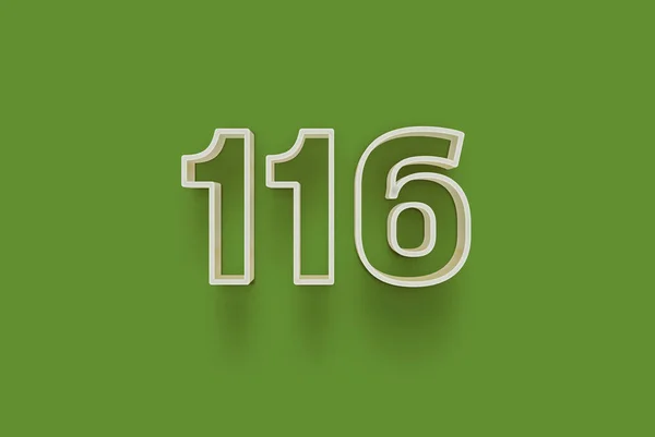 Αριθμός 116 Είναι Απομονωμένη Πράσινο Φόντο Για Μοναδική Αφίσα Πώλησης — Φωτογραφία Αρχείου