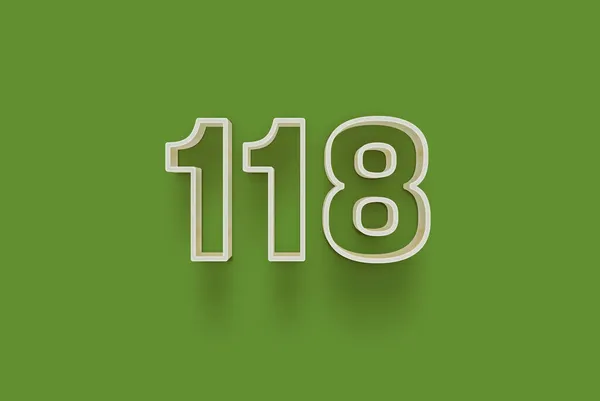 Numéro 118 Est Isolé Sur Fond Vert Pour Votre Vente — Photo