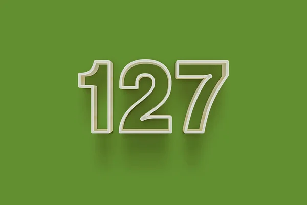 Número 127 Isolado Fundo Verde Para Seu Cartaz Venda Exclusivo — Fotografia de Stock