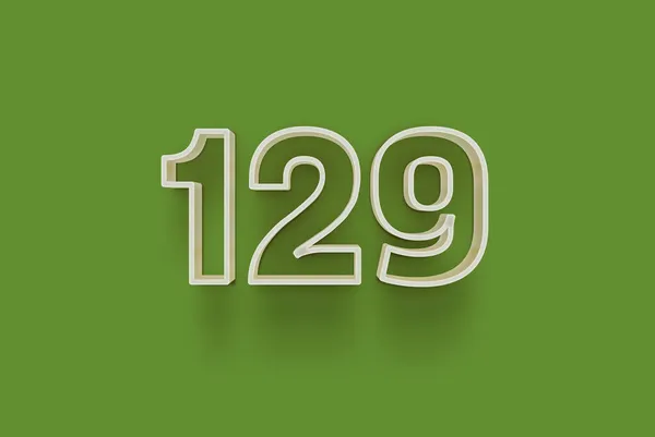 Número 129 Isolado Fundo Verde Para Seu Cartaz Venda Exclusivo — Fotografia de Stock