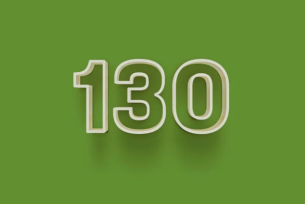 Zahl 130 Ist Auf Grünem Hintergrund Isoliert Für Ihr Einzigartiges — Stockfoto