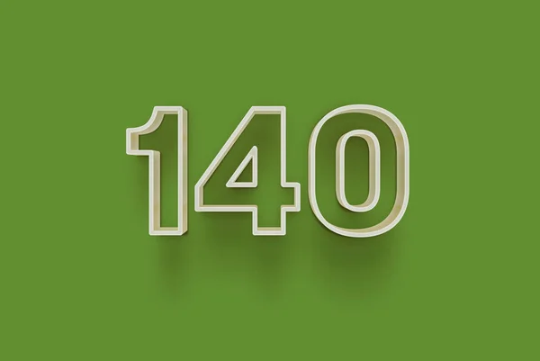 Αριθμός 140 Είναι Απομονωμένη Πράσινο Φόντο Για Μοναδική Αφίσα Πώλησης — Φωτογραφία Αρχείου