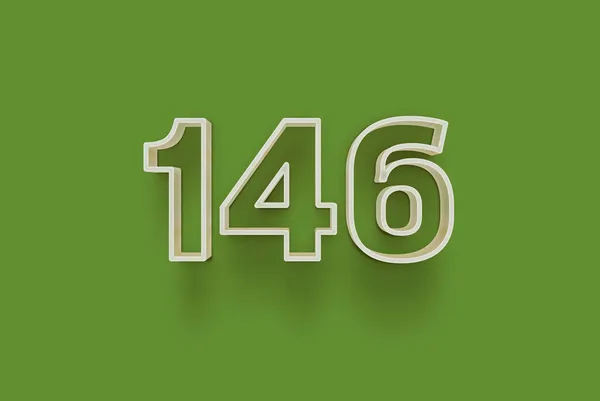 Nummer 146 Ist Auf Grünem Hintergrund Isoliert Für Ihr Einzigartiges — Stockfoto