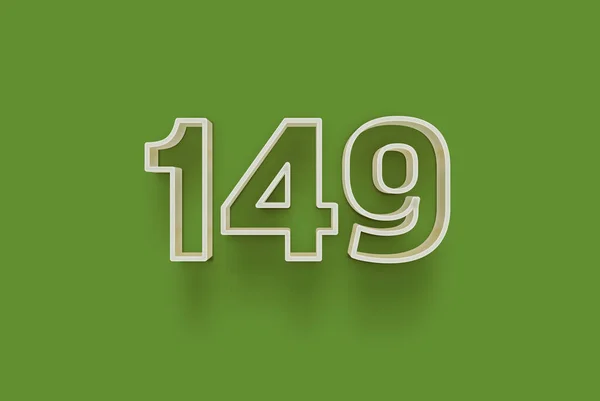 Numer 149 Jest Izolowany Zielonym Tle Dla Unikalnej Sprzedaży Plakat — Zdjęcie stockowe