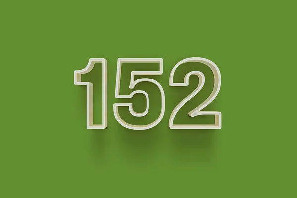 Numer 152 Jest Odizolowany Zielonym Tle Dla Unikalnej Sprzedaży Plakat — Zdjęcie stockowe