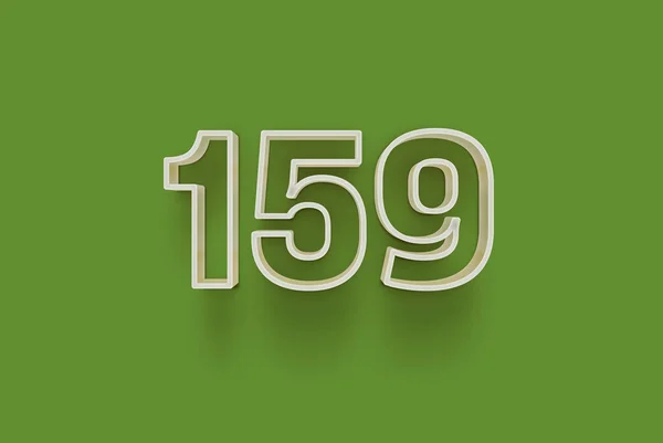 Número 159 Isolado Fundo Verde Para Seu Único Cartaz Venda — Fotografia de Stock