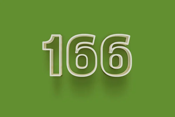 Αριθμός 166 Είναι Απομονωμένο Πράσινο Φόντο Για Μοναδική Αφίσα Πώλησης — Φωτογραφία Αρχείου