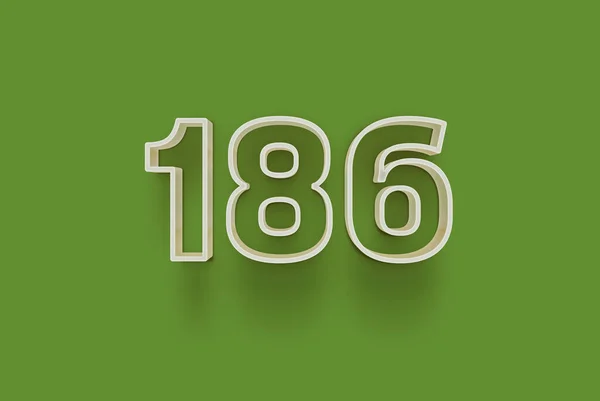 Numer 186 Jest Izolowany Zielonym Tle Dla Unikalnej Sprzedaży Plakat — Zdjęcie stockowe