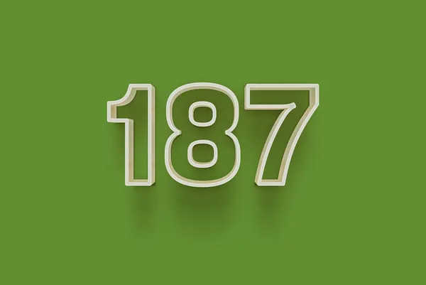 Numer 187 Jest Izolowany Zielonym Tle Dla Unikalnej Sprzedaży Plakat — Zdjęcie stockowe