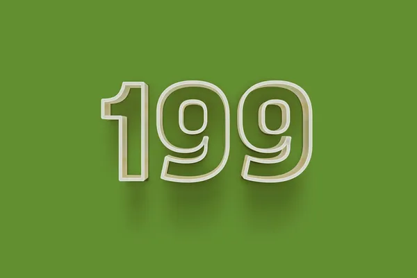 Número 199 Isolado Fundo Verde Para Seu Único Cartaz Venda — Fotografia de Stock