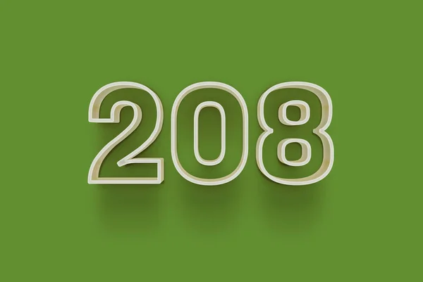 Numero 208 Isolato Sfondo Verde Tuo Unico Poster Vendita Sconto — Foto Stock