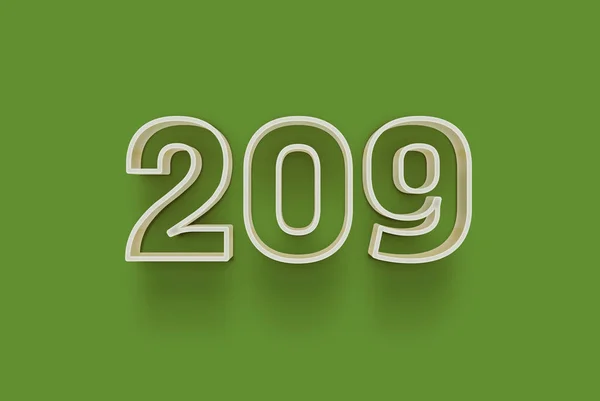Número 209 Isolado Fundo Verde Para Seu Único Cartaz Venda — Fotografia de Stock