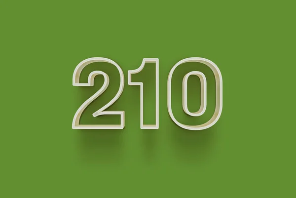 Numer 210 Jest Izolowany Zielonym Tle Dla Unikalnej Sprzedaży Plakat — Zdjęcie stockowe