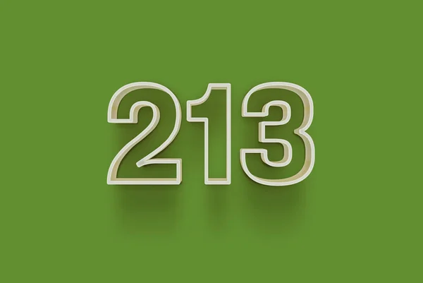 Nummer 213 Ist Auf Grünem Hintergrund Isoliert Für Ihr Einzigartiges — Stockfoto