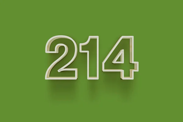 Numer 214 Jest Izolowany Zielonym Tle Dla Unikalnej Sprzedaży Plakat — Zdjęcie stockowe