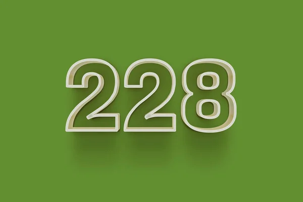 Numer 228 Jest Izolowany Zielonym Tle Dla Unikalnej Sprzedaży Plakat — Zdjęcie stockowe