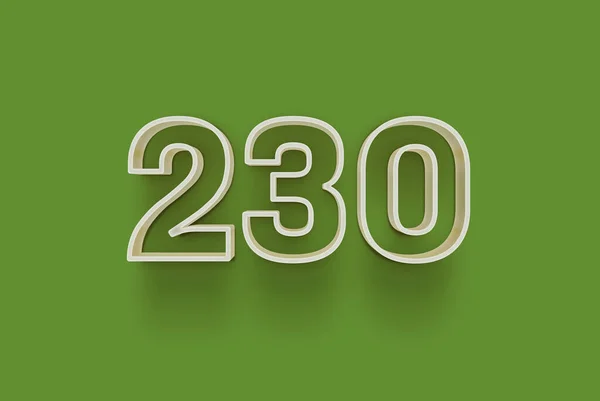Numer 230 Jest Izolowany Zielonym Tle Dla Unikalnej Sprzedaży Plakat — Zdjęcie stockowe