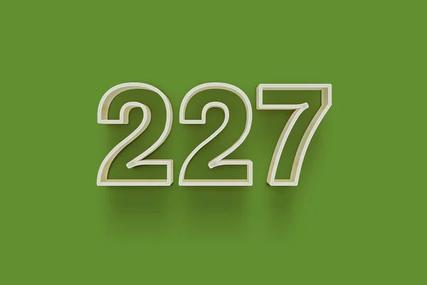 Numer 227 Jest Izolowany Zielonym Tle Dla Unikalnej Sprzedaży Plakat — Zdjęcie stockowe