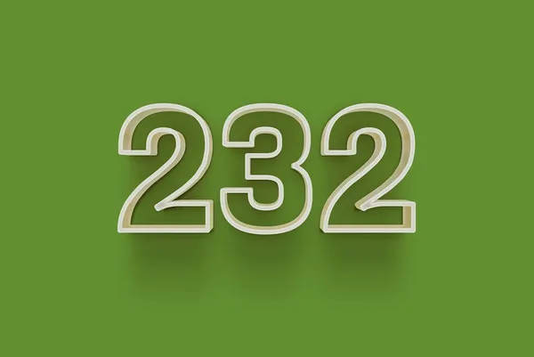 Número 232 Isolado Fundo Verde Para Seu Único Cartaz Venda — Fotografia de Stock