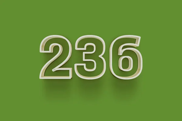 3D号码236是隔离在绿色背景下您独特的销售海报促销折扣特价特价销售 横幅广告标签 享受圣诞 圣诞甩卖标签 优惠券等 — 图库照片