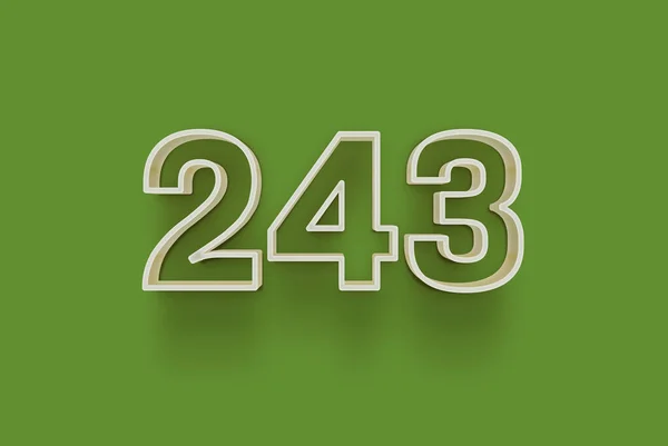 Numero 243 Isolato Sfondo Verde Tuo Poster Vendita Unico Sconto — Foto Stock