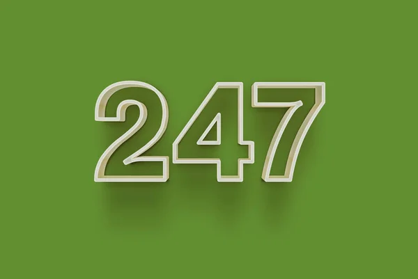 Nummer 247 Ist Auf Grünem Hintergrund Isoliert Für Ihr Einzigartiges — Stockfoto