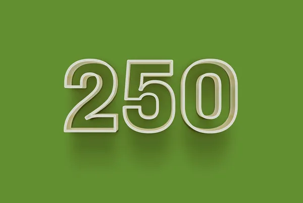 Номер 250 Изолирован Зеленом Фоне Вашего Уникального Рекламного Плаката Скидка — стоковое фото