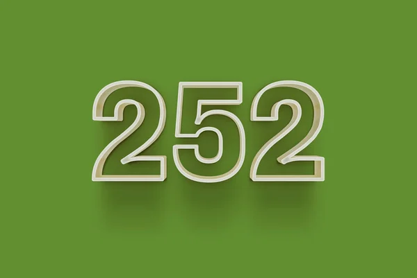 Numer 252 Jest Izolowany Zielonym Tle Dla Unikalnej Sprzedaży Plakat — Zdjęcie stockowe