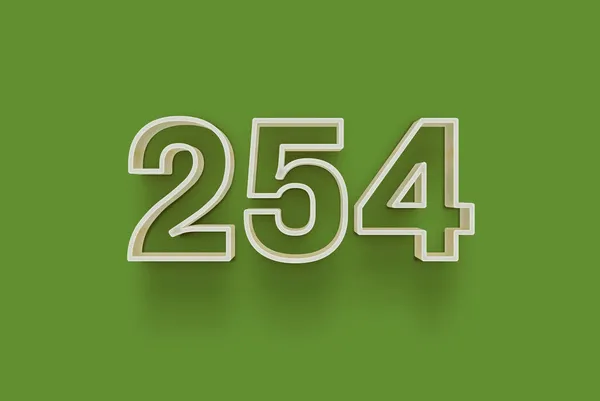 Nummer 254 Ist Auf Grünem Hintergrund Isoliert Für Ihr Einzigartiges — Stockfoto