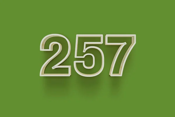 Number 257 Isolated Green Background Your Unique Selling Poster Promo — Stock Photo, Image