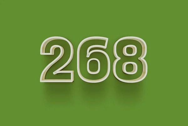 Номер 268 Изолирован Зеленом Фоне Вашего Уникального Рекламного Плаката Скидка — стоковое фото