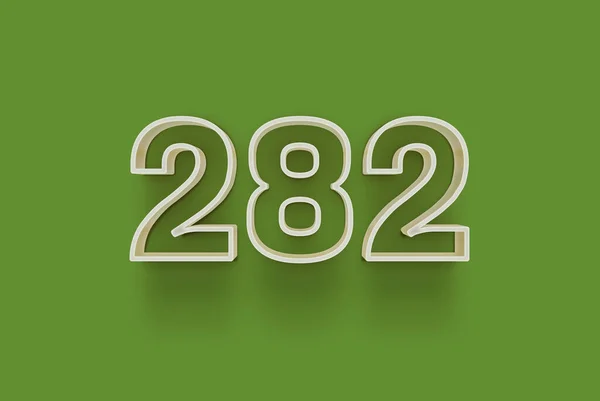 3D番号282は あなたのユニークな販売ポスタープロモーション割引特別販売ショッピングオファー バナー広告ラベルのための緑の背景に隔離されている クリスマスをお楽しみくださいタグ クーポンなど — ストック写真