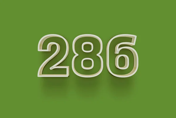 Número 286 Isolado Fundo Verde Para Seu Único Cartaz Venda — Fotografia de Stock