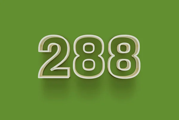 Numer 288 Jest Izolowany Zielonym Tle Dla Unikalnej Sprzedaży Plakat — Zdjęcie stockowe