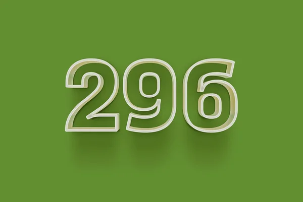 Номер 296 Изолирован Зеленом Фоне Вашего Уникального Рекламного Плаката Скидка — стоковое фото